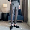 Men's Pants 2023 Fashions Slim Fit Formal Trousers Mens Autumn Winter High Quality Brand Business Casual Black Blue Stretch Long 2936 230630