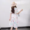 Party Dresses Women's Summer Korean High End Style V-neck Short Sleeve Button Print Pleated Love Fashion Big Swing Holiday Dress