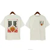 Летние мужские футболки женские rhuds Дизайнеры для мужчин топы Поло с буквами Футболки с вышивкой Одежда Футболка с короткими рукавами большие футболки Apparel2023 2VTG