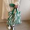 Abendtaschen Y2K Gestrickte Damentasche Zebra Muster Häkeln Seil Schulter Damen Eco Koreanische Shopper Stricken Handtasche Literarisches Buch