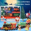 Electric/RC Track Battery Powered DIY Tracks Toys Christmas Rail Car 1 Set Dynamic Sound Burr-Free Electric Railway Train Christmas Decoration 230629