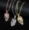 2023 Nieuwe Aangekomen Hip Hop Cool Mannen Jongen Sieraden Micro Pave 5a Cz Iced Out Schedel Hanger Ketting