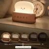 Veilleuses Toast Lampe Lumière Pour Enfants Mignon Grille-Pain Dimmable Led Rechargeable Portable Luminosité Réglable Pain