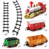 Electric/RC Track Christmas Electric Rail Car Train Music Rail Train Toy Railway Tracks Car Simulation Music Light Xmas Year Gifts 230629