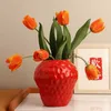 Vases Vintage Style Strawberry Vases Flower Pot Vase Decorative Ornament Flower Arrangement for Office Homestay Party Gifts Decor x0630