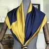 Scarves Silk Scarf Women Print Hair Neck Square Office Ladies Shawls Bandana 90 90cm Soft Hijab Handkerchief Muffler Foulard