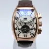 Geneve Tourbillon Cuero automático Mecán Mensos Menores Esqueleto Día hueco Día Hombres Matrícula Regalos Mens Wallwatch Mont1924