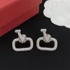 Designer Stud Earring V Logo Charm Pearl Earring Women Luxury Metal Earring Jeweler Woman Gift Fashion Hoop Jewelry ANJ