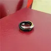 Taşlar 3 Trinity Ring Nişan Yüzük Tasarımcısı Takı Siyah Altın Gümüş 3 Yüzükler Kadınlar İçin Üçlü Halkalar Erkekler Unisex Lüks Takı W için