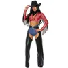 Roupa de banho feminina 6 pçs conjunto festa de halloween fantasia de cowboy para mulheres adultas gótico sexy cowgirl west cosplay uniforme terno fantasias de carnaval 230630