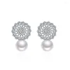 Boucles d'oreilles à tige S925 en argent Sterling véritable perle boucle d'oreille pour les femmes Aros Mujer Oreja pierre précieuse naturelle Orecchini femme