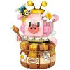 Blocos Honey Pig Candy Toy Pig Tide Play Micro Partículas Montadas Building Block Toy Decompression Cure Cartoon R230629