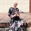 Etnik Giyim Pileli Abaya Tesettür Müslüman Elbise Türkiye Şifon Baskı Mantar Abayas Kadınlar için Dubai Abiye İslami Elbiseler Kaftan Robe Vestidos 230629