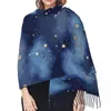 Scarves Winter Tassel Scarf Gold Foil Constellations Stars Clouds Women Cashmere Neck Head Warm Pashmina Lady Shawl Wrap Bandana