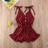 Clothing Sets lioraitiin 16 Years Toddler Kid Baby Girl Clothes Sleeveless Romper Bow Print Summer Holiday Outfit 2Colors J230630
