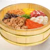 Dinnerware Sets Rice Sushi Wooden Bowl Bucket Tub Oke Mixing Hangiri Wood Japanese Box Serving Steamer Tray Container Plate Basket