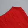 Kırmızı kadın bayan kapalı omuz kapalı seksi elbise klasik tüm maç Avrupa tarzı Kore tasarımcısı bandaj bodycon kıyafetler 0218