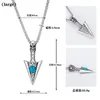 Pendentif Colliers 2023 Simple Créatif Bijoux Flèche Collier Hommes Vintage Turquoise Bohème Triangle