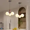Lampes suspendues lampe en verre blanc nordique pour éclairage de chevet de cuisine de Restaurant ampoule G9 avec goutte en métal vert jaune gris