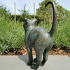 Dekorativa föremål Figurer Garden Cat Statyer Vackra runda Cat Staty Garden Decor Outdoor Garden Cat Animal Decor Resin Ornament 230629