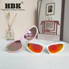 Sunglasses Frames HBK Trend Steampunk Goggle Women Men Fashion Sun Glasses Punk Eyewear Female Y2K Pink Mirror Shades Eyeglasses UV400 230629