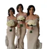 Uzun Denizkızı Ülke Nedime Elbiseleri Şampanya Kapalı Omuz Dantel Aplikler Kristal Boncuklu Düğün Konuk Elbisesi Plus Boyut Hizmetçi Onur Önlükleri