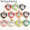 Bracele 10pcs Nouveau émail populaire géométrie colorée coeur coeur étoile d'eau ronde goutte cristal zircon charme pendentifs collages bracelets fabrication