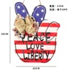 Decorative Flowers 4th Of July Welcome Sign Patriotic Wooden Hanging Independence Day Decorations Wood Door Hanger American Flag Memorial