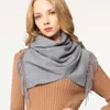 Foulards hiver cachemire laine écharpe femmes gris châles et enveloppes pour dames Pashmina gland Long chaud cou 170x30cm