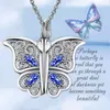 Pendant Necklaces Luxury Female Heart Butterfly Necklace Gold Silver Color Chain Charm White Zircon Wedding For Women