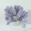 Flores decorativas 6/30 pçs mini buquê de flores de lavanda artificial de plástico para decoração de casamento em casa feito à mão guirlanda faça você mesmo scrapbooking