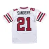 ステッチされたサッカージャージー21 Deion Sanders 1989 Red White Mesh Retro Rugby Jerseys Men and Youth S-6XL