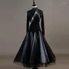 Stage Wear Ballroom Dancing Dresses Orange Navy Blue White Black Standard Dance Dress Junior Mq068