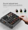 Earphones Debra 4 Channel Audio Interface Sound Card, 6.5mm Monitor Headphone Port, 16 Effects for Live Broadcast and Singing Recording.