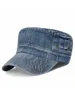 2021 quatre saisons loisirs casquettes Denim lavage ancien plat haut chapeau homme femme grande taille jean marine casquette 56-60 cm