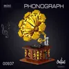 Blocks Creative Retro Gramophone Printer Radio Model Mini Building Blocks Telephone Collection Ornaments Children's Toy Gift R230629