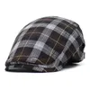 Polyester Plaid Newsboy Caps Männer Flache Schirmmütze Frauen Maler Baskenmütze Hüte 02