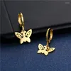 Boucles d'oreilles pendantes mode acier inoxydable papillon forme bijoux petit frais Wweet goutte boucle d'oreille pour femme cadeaux mignons