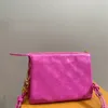 PRIMO PM prata/preto/rosa/verde bolsa de ombro com monogramas em relevo bolsa feminina com alça de grife com corrente dourada grossa carteira carteira luxuosa