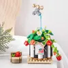 Blockerar Creative Strawberry Potted Building Blommor Planting Bouquet Bonsai Home Ornament Children Fun Assembling Toys Gifts R230629