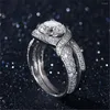 Cluster Rings Christmas 2023 Fashion S925 Sterling Silver Women Wedding Engagement Luxury Bridal Bride Jewelry Wholesale R4320S