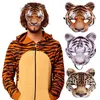Masques de fête Halloween 3D Animal Tigre Cochon Demi Visage Masque Mascarade Balle Cosplay Costume Props 230630