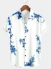 قمصان رجالية غير رسمية قميص هاواي صيفي للشاطئ ثلاثية الأبعاد طباعة عباد الشمس ملابس خارجية فضفاضة كبيرة الحجم ملابس الشارع تيز للرجال