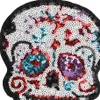 Halloween stor paljett skalle broderi patch väska sy på applikation dekorativa klädtillbehör200a