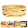 Dinnerware Sets Rice Sushi Wooden Bowl Bucket Tub Oke Mixing Hangiri Wood Japanese Box Serving Steamer Tray Container Plate Basket