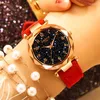 Wristwatches 2023 Relogio Feminine Women Fashion Quartz Watch Crystal Star Luxury Leather Bracelet Ladies Casual Leisure Wrist Watches