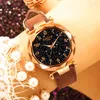 Wristwatches 2023 Relogio Feminine Women Fashion Quartz Watch Crystal Star Leather Bracelet Ladies Casual Leisure Wrist Watches