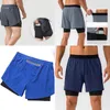 Kurze Hosen, Kordelzug, Outdoor-Sport-Shorts, Lu-Fitness, Laufen, Schweiß, reflektierender Reißverschluss, schnell trocknend, atmungsaktiv, zweiteilige Shorts