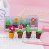 Eraser 6 boîte / lot mignon de fleur de fleur PVC Emballage crayon en caoutchouc Eraser / Création d'apprentissage PAPEAGE / ENFANT École d'étudiant Gift Prix