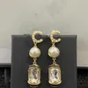 2023 CCity Stud Earrings Pearl Diamond Drop Gold Earring Designer for Woman Fashion Brand Not Fade Silver Wedding women earings 992234